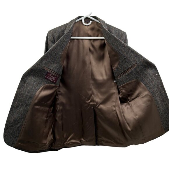 IMPERIAL by HAGGAR Vintage Men's 100% Wool Blazer Size 42R Brown Herringbone - Picture 8 of 8